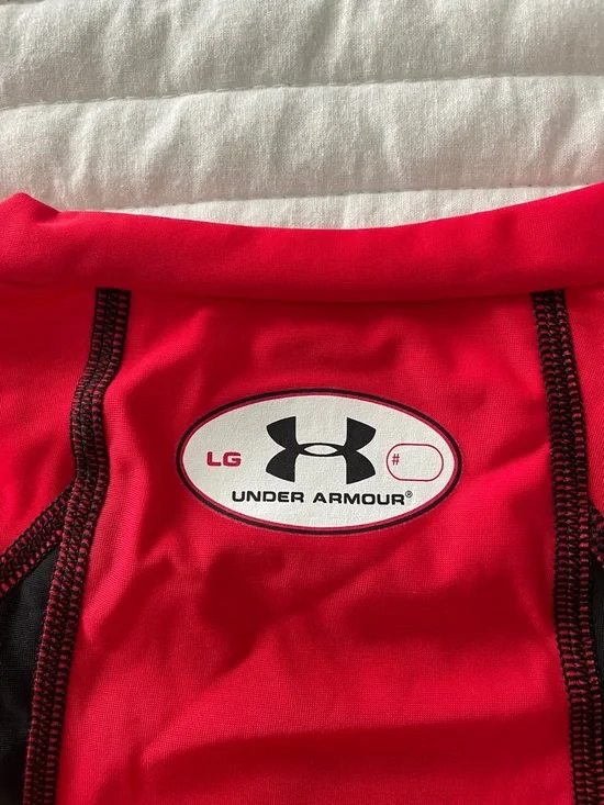 Under Armour Red and Black Short Sleeve Compression Tee - Picture 7 of 7